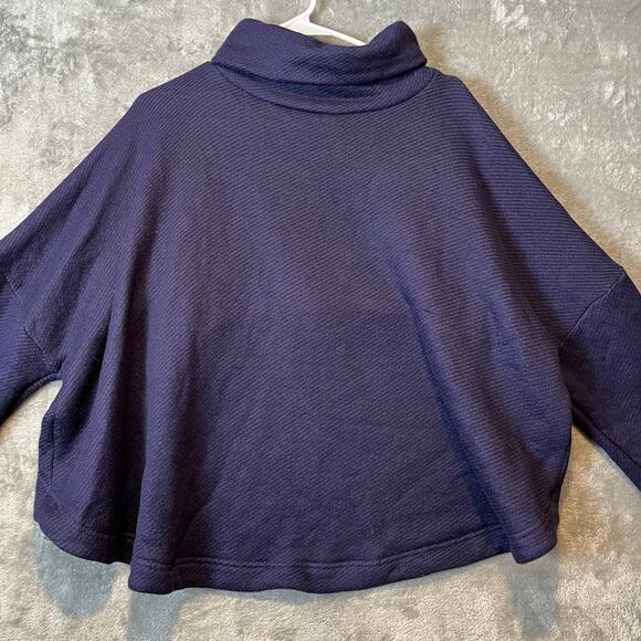 Free People Beach Milley Reversible Cowl Sweater Size Small Celestial Indigo New - Picture 2 of 6